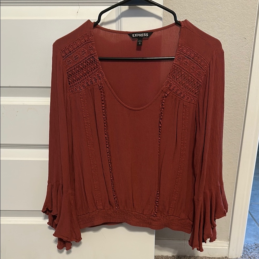 Express Rust Boho Blouse